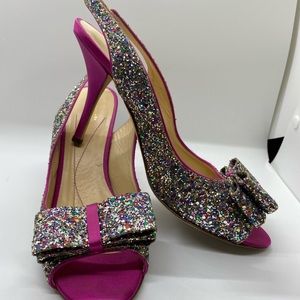 Kate Spade Charm Glitter Heels